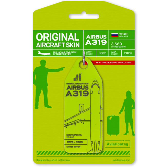 S7 Airlines Airbus A319 grün Aviationtag